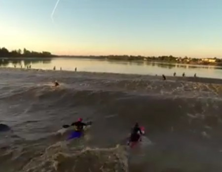 Virales Video „Riesenwelle für ein wenig Surfvergnügen auf dem See“