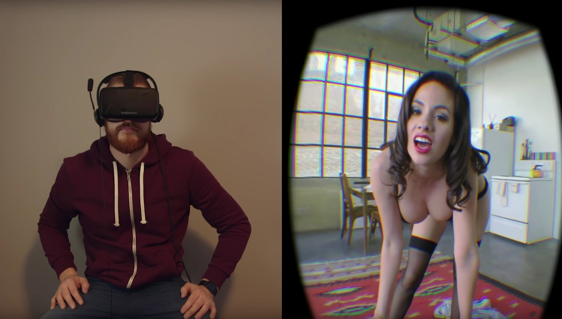 Virales Video "Virtual Reality Striptease Prank" .